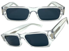 Classic Vintage Retro Style SUNGLASSES Thick Rectangular Clear Frame C003
