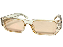Classic Vintage Retro Style SUNGLASSES Thick Rectangular Champagne Frame C003