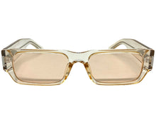Classic Vintage Retro Style SUNGLASSES Thick Rectangular Champagne Frame C003