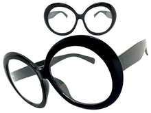 Oversized Vintage Retro Style Clear Lens EYEGLASSES X Large Thick Round Black Frame 1993