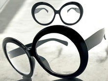 Oversized Vintage Retro Style Clear Lens EYEGLASSES X Large Thick Round Black Frame 1993