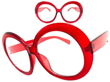 Oversized Vintage Retro Style Clear Lens EYEGLASSES X Large Thick Round Red Frame 1993