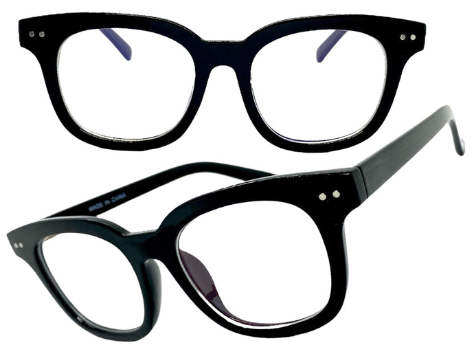 Classic Vintage Retro Style Clear Lens EYEGLASSES Black Fashion Frame 81259