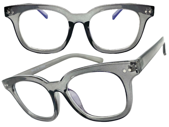 Classic Vintage Retro Style Clear Lens EYEGLASSES Gray Fashion Frame 81259