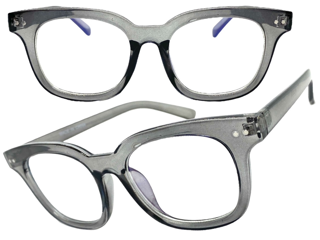 Classic Vintage Retro Style Clear Lens EYEGLASSES Gray Fashion Frame 81259