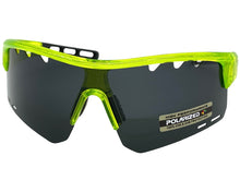 Oversized Sporty Wrap Around POLARIZED Lens SUNGLASSES Large Neon Green Frame 3652