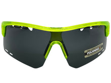 Oversized Sporty Wrap Around POLARIZED Lens SUNGLASSES Large Neon Green Frame 3652