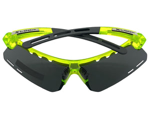 Oversized Sporty Wrap Around POLARIZED Lens SUNGLASSES Large Neon Green Frame 3652