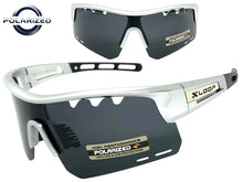 Oversized Sporty Wrap Around POLARIZED Lens SUNGLASSES Large Silver Frame 3652