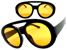 Oversized Classic Vintage Retro Style SUNGLASSES Large Black Frame 2464
