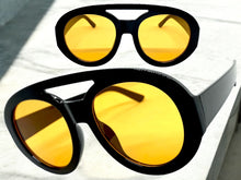 Oversized Classic Vintage Retro Style SUNGLASSES Large Black Frame 2464