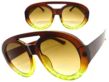 Oversized Classic Vintage Retro Style SUNGLASSES Large Brown Frame 2464