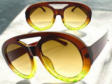 Oversized Classic Vintage Retro Style SUNGLASSES Large Brown Frame 2464