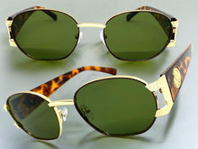 Classic Vintage Retro Hip Hop Style SUNGLASSES Oval Brown & Gold Metal Frame 5527
