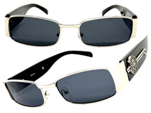 Classic Modern Retro Hip Hop Style SUNGLASSES Square Silver & Black Frame 1602