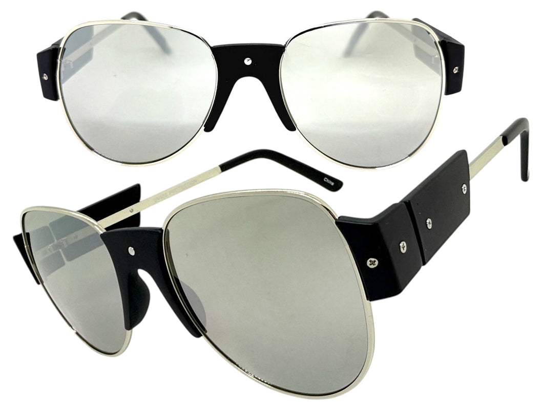 Exaggerated Classic Vintage Retro Style SUNGLASSES Large Black Frame 4563