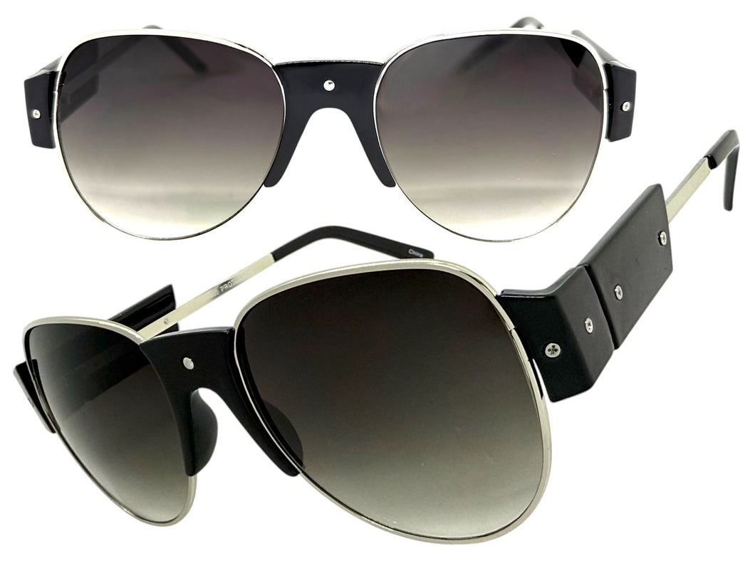Exaggerated Classic Vintage Retro Style SUNGLASSES Large Black Frame 4562
