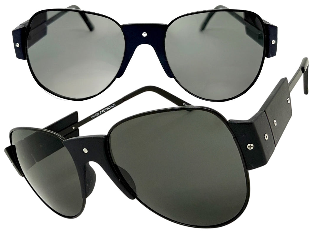 Exaggerated Classic Vintage Retro Style SUNGLASSES Large Black Frame 4562