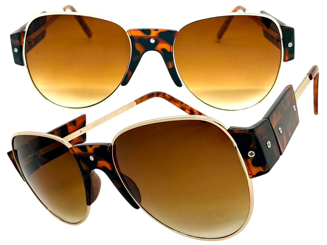Exaggerated Classic Vintage Retro Style SUNGLASSES Large Tortoise Frame 4562