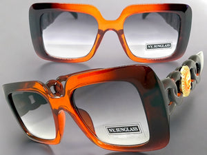 Classic Vintage Retro Luxury Hip Hop Style SUNGLASSES Square Brown Frame 8263