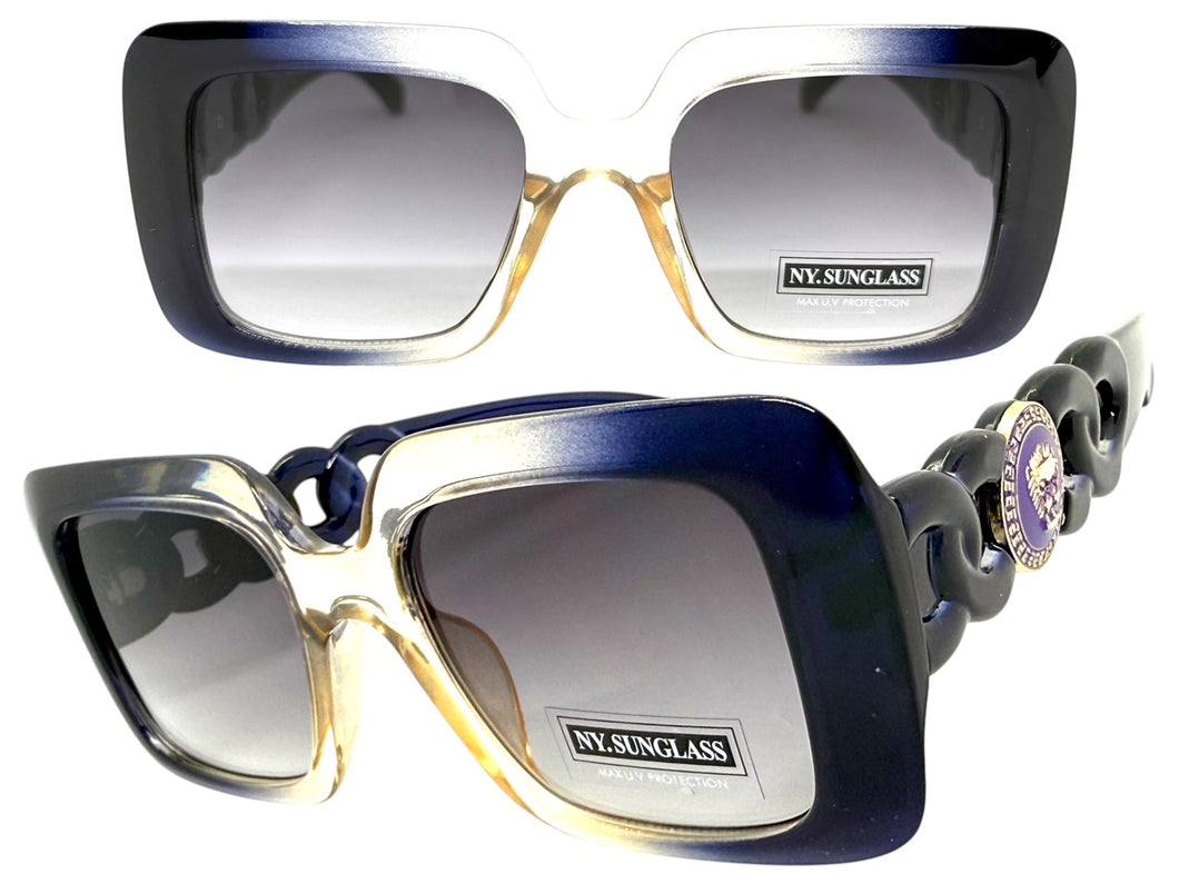Classic Vintage Retro Luxury Hip Hop Style SUNGLASSES Square Purple Frame 8263