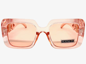 Classic Vintage Retro Luxury Hip Hop Style SUNGLASSES Square Pink Frame 8263