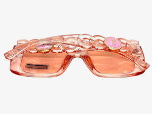 Classic Vintage Retro Luxury Hip Hop Style SUNGLASSES Square Pink Frame 8263