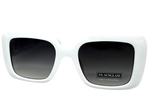 Classic Vintage Retro Luxury Hip Hop Style SUNGLASSES Square White Frame 8263
