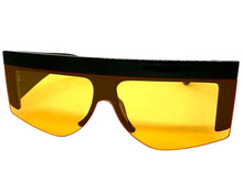 Oversized Classic Modern Retro Shield Style SUNGLASSES Large Thick Black Frame 9099