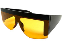 Oversized Classic Modern Retro Shield Style SUNGLASSES Large Thick Black Frame 9099