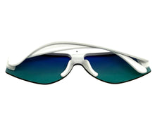Oversized Classic Modern Retro Shield Style SUNGLASSES Large Thick White Frame 9099
