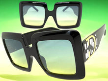 Oversized Exaggerated Classic Vintage Retro Style SUNGLASSES Large Thick Black Frame E1620