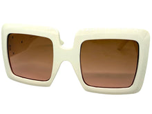 Oversized Exaggerated Classic Vintage Retro Style SUNGLASSES Large Thick Cream Frame E1620