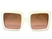 Oversized Exaggerated Classic Vintage Retro Style SUNGLASSES Large Thick Cream Frame E1620