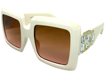 Oversized Exaggerated Classic Vintage Retro Style SUNGLASSES Large Thick Cream Frame E1620