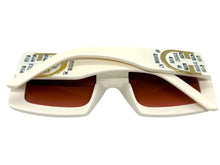 Oversized Exaggerated Classic Vintage Retro Style SUNGLASSES Large Thick Cream Frame E1620