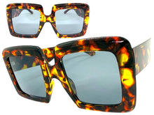 Oversized Exaggerated Vintage Retro Style SUNGLASSES Large Thick Tortoise Frame E1957