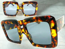 Oversized Exaggerated Vintage Retro Style SUNGLASSES Large Thick Tortoise Frame E1957