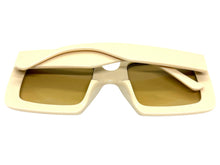 Oversized Exaggerated Vintage Retro Style SUNGLASSES Large Thick Cream Frame E1957