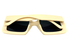 Oversized Exaggerated Vintage Retro Style SUNGLASSES Large Thick Cream Frame E1957
