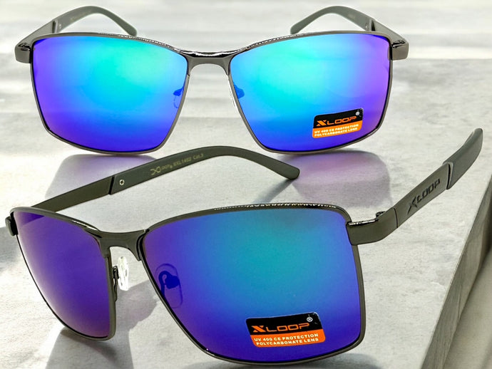 Classic Sporty Modern Stylish Sleek Biker SUNGLASSES Gunmetal Frame Green Lens 1462