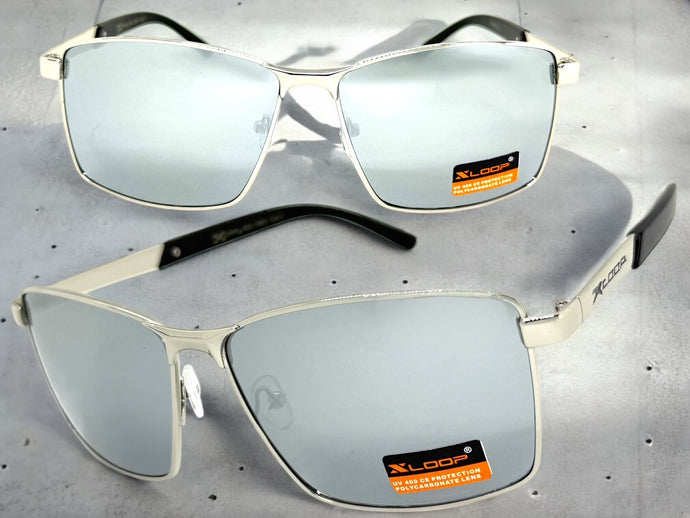 Classic Sporty Modern Stylish Sleek Biker SUNGLASSES Chrome Frame & Lens 1462