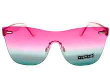 Classic Modern Retro Shield Style SUNGLASSES Rimless Pink Frame 1190