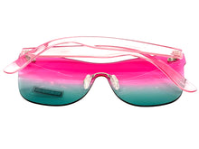 Classic Modern Retro Shield Style SUNGLASSES Rimless Pink Frame 1190