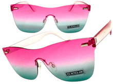 Classic Modern Retro Shield Style SUNGLASSES Rimless Pink Frame 1190