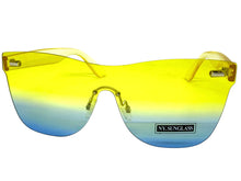 Classic Modern Retro Shield Style SUNGLASSES Rimless Yellow Frame 1190