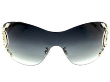 Oversized Classy Elegant Modern Shield Style SUNGLASSES Large Silver Frame 27650