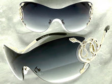 Oversized Classy Elegant Modern Shield Style SUNGLASSES Large Silver Frame 27650