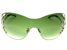 Oversized Classy Elegant Modern Shield Style SUNGLASSES Large Silver Frame 27650