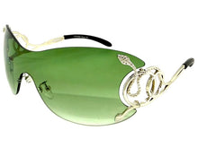 Oversized Classy Elegant Modern Shield Style SUNGLASSES Large Silver Frame 27650
